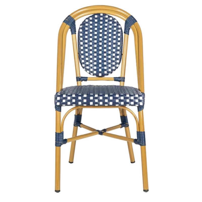 Safavieh - Lenda French Bistro Chair - Navy - White  (Set of 2) - PAT4036A-SET2