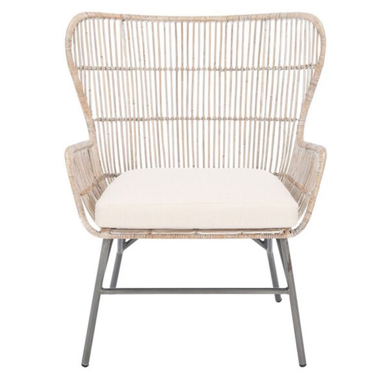 Safavieh - Lenu Rattan Acct Chair W/Cush - White - Grey White Wash - ACH6510A