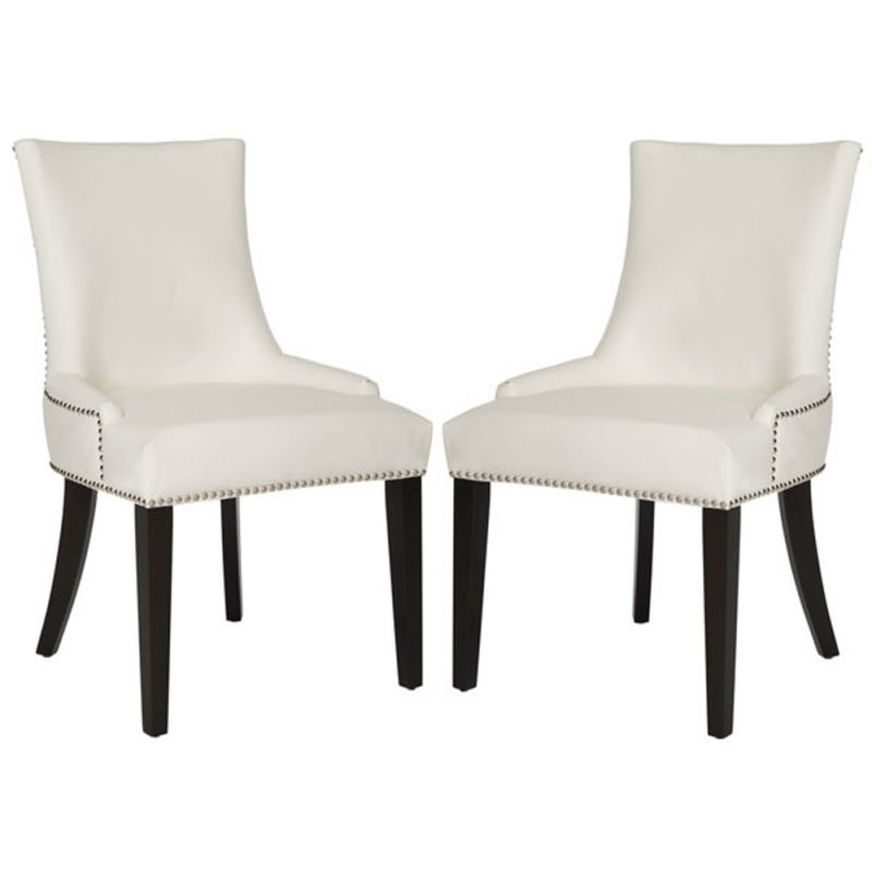 Safavieh - Lester Dining Chair - White Leather  (Set of 2) - MCR4709N-SET2