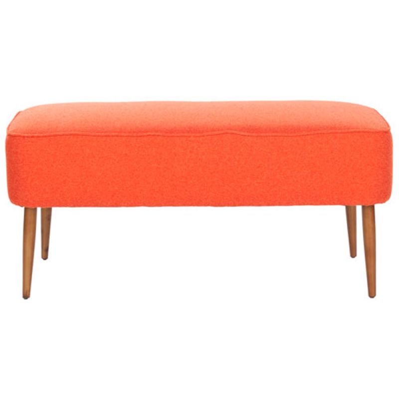 Safavieh - Levi Bench - Burnt Orange - Natural Oak - MCR4609A