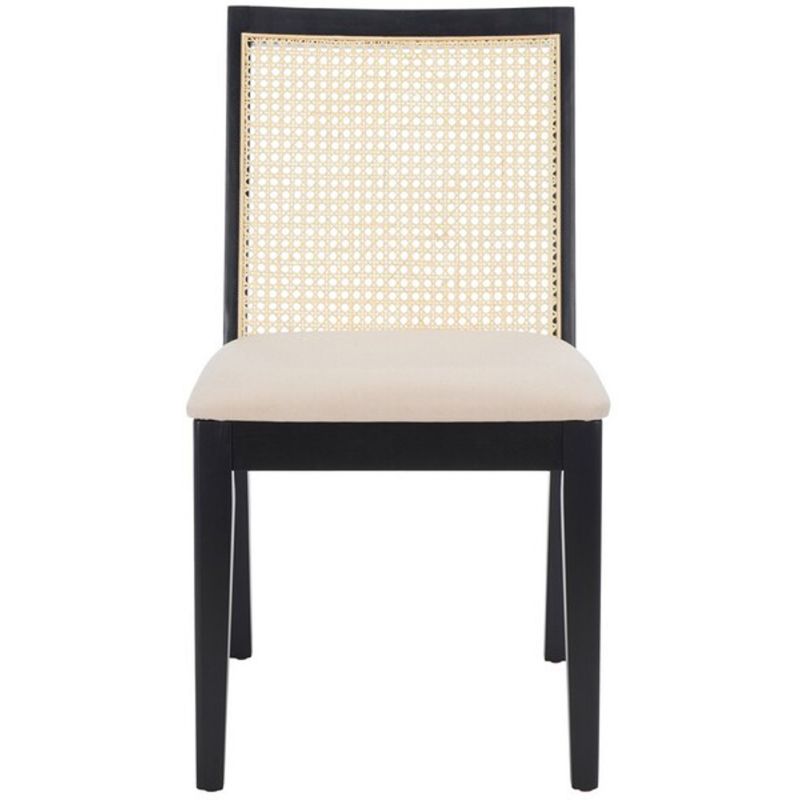 Safavieh - Levy Dining Chair - Black - Beige  (Set of 2) - DCH1011A-SET2