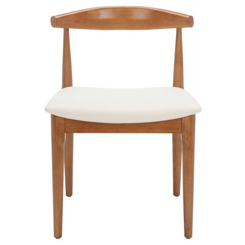 Safavieh - Lionel Retro Dining Chair - Walnut - White  (Set of 2) - DCH1003D-SET2
