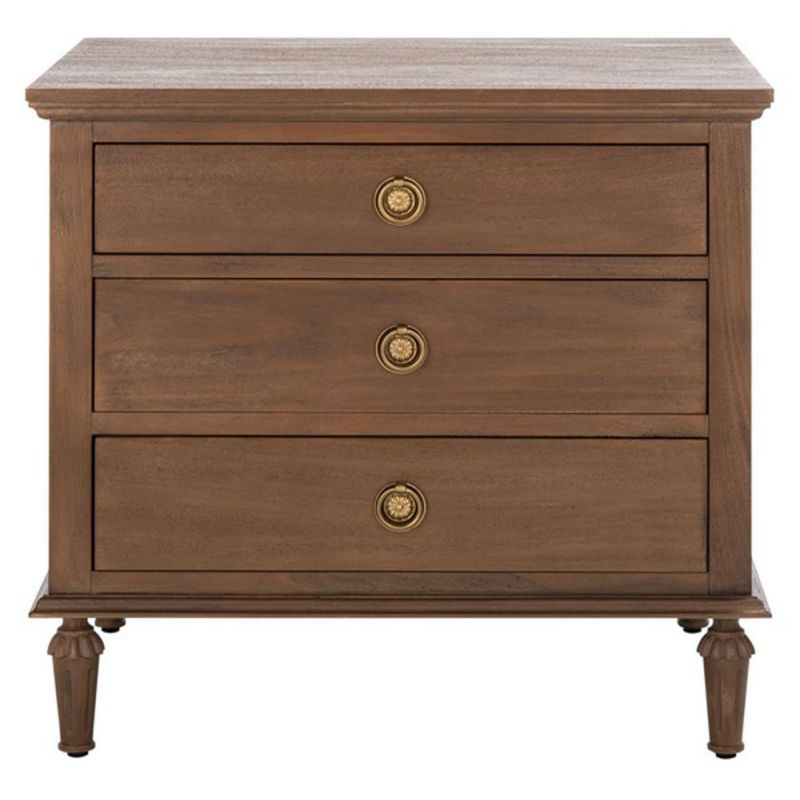 Safavieh - Couture - Lisabet 3 Drawer Wd Nightstand - Brown - SFV7705A