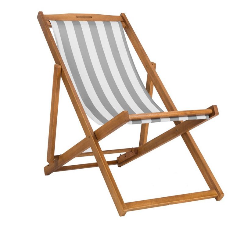 Safavieh - Loren Sling Chair - Natural - Grey Stripe  (Set of 2) - PAT7040B-SET2
