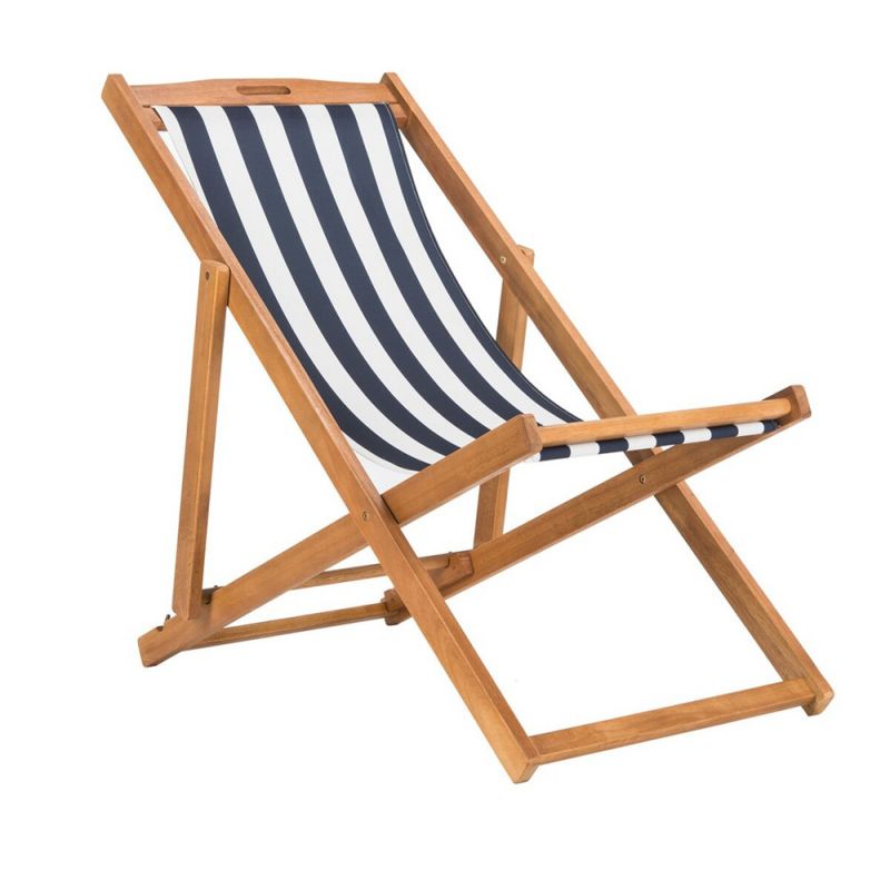 Safavieh - Loren Sling Chair - Natural - Navy Stripe  (Set of 2) - PAT7040A-SET2