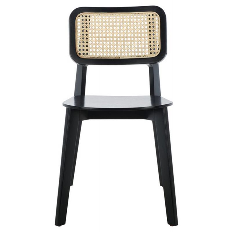 Safavieh - Luz Cane Dining Chair - Black - Natural  (Set of 2) - DCH1006B-SET2