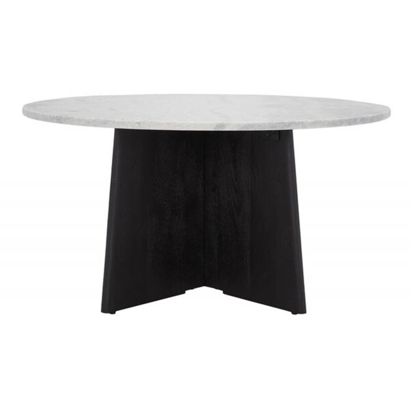 Safavieh - Couture - Madilynn Round Wood Coffee Table - Black - Light Grey - SFV9707B