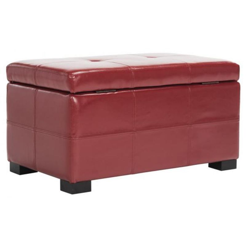 Safavieh - Maiden Sm Tufted Storage Bench - Red - HUD8230R