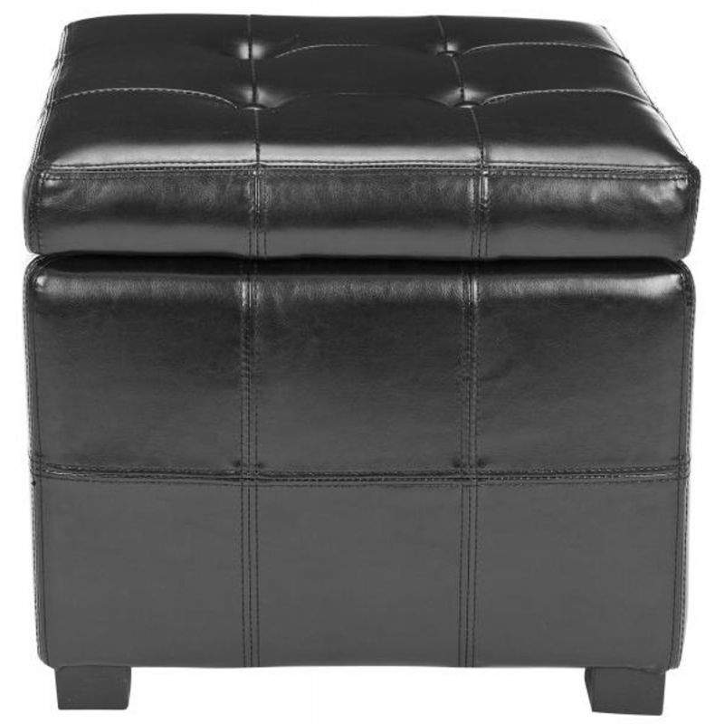 Safavieh - Maiden Sq Tufted Ottoman - Black - HUD8231B