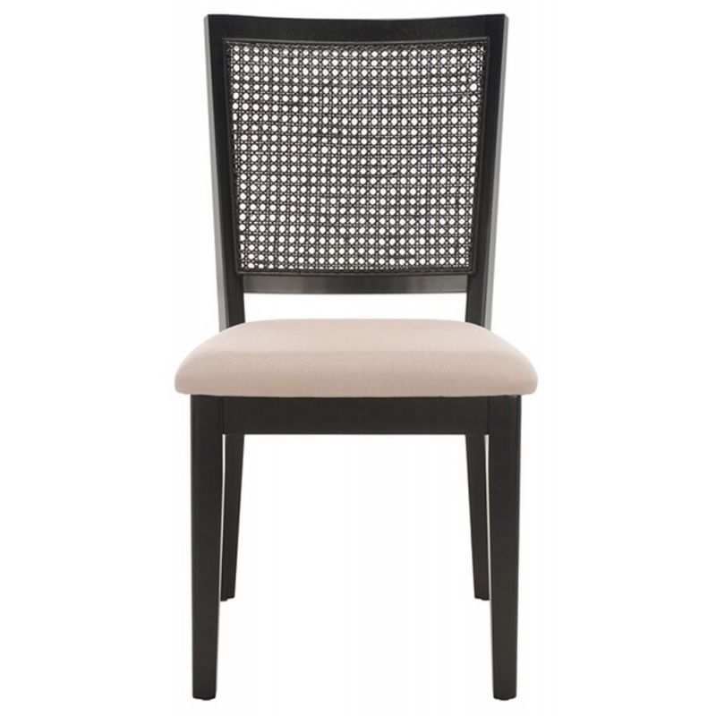 Safavieh - Margo Dining Chair - Black - Beige Fab-Black Rattan  (Set of 2) - DCH1012B-SET2