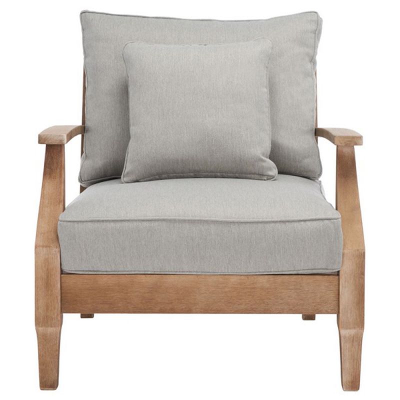 Safavieh - Couture - Martinique Wood Patio Armchair - Natural - Grey - CPT1011B