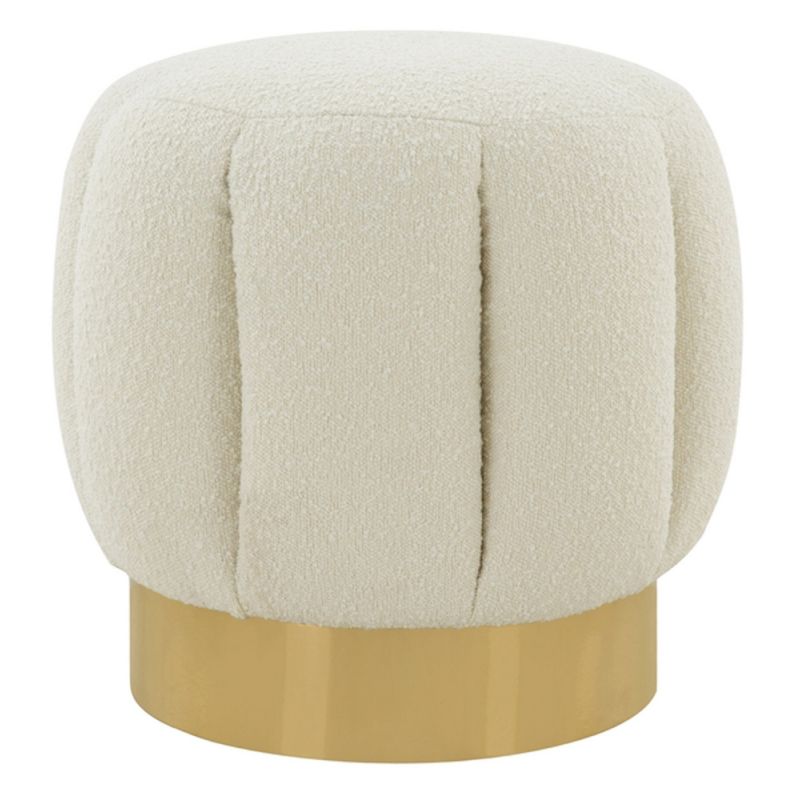 Safavieh - Couture - Maxine Channel Tufted Ottoman - Ivory - Gold - SFV4707M