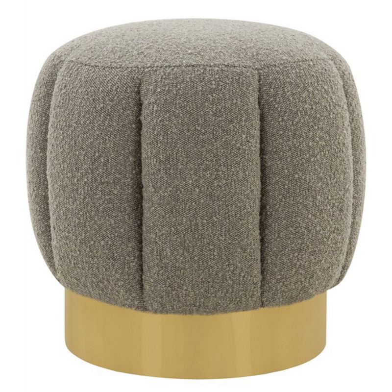Safavieh - Couture - Maxine Channel Tufted Ottoman - Light Grey - Gold - SFV4707N