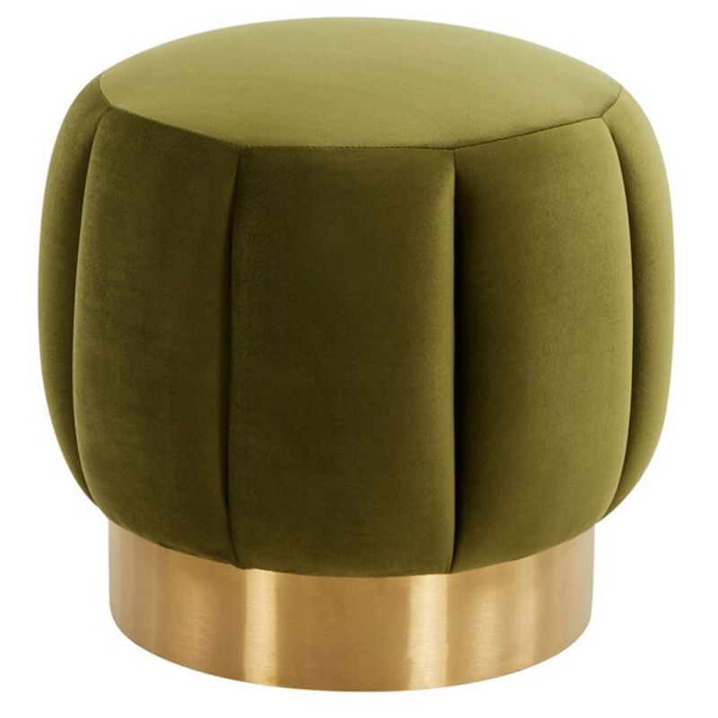 Safavieh - Couture - Maxine Channel Tufted Ottoman - Olive - SFV4707J