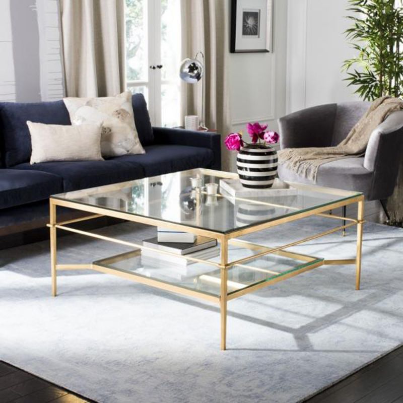 Safavieh - Couture - Mieka Cocktail Table - Gold - Glass - AMH8307A