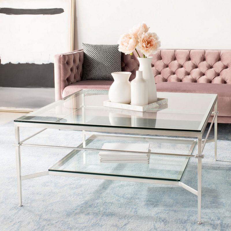 Safavieh - Couture - Mieka Cocktail Table - Silver - Glass - AMH8307B