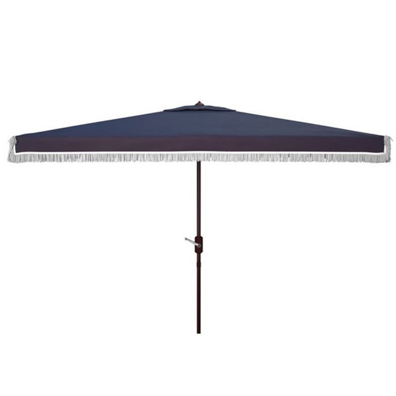 Safavieh - Milan 6.5X10 Rect Umbrella - Navy - White - PAT8308A