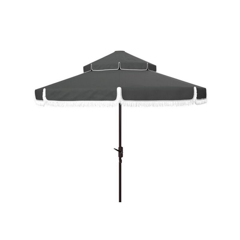 Safavieh - Milan  9Ft Double Top Umbrella - Grey - PAT8208B
