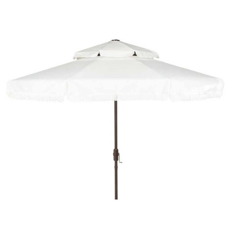 Safavieh - Milan  9Ft Double Top Umbrella - White - PAT8208C