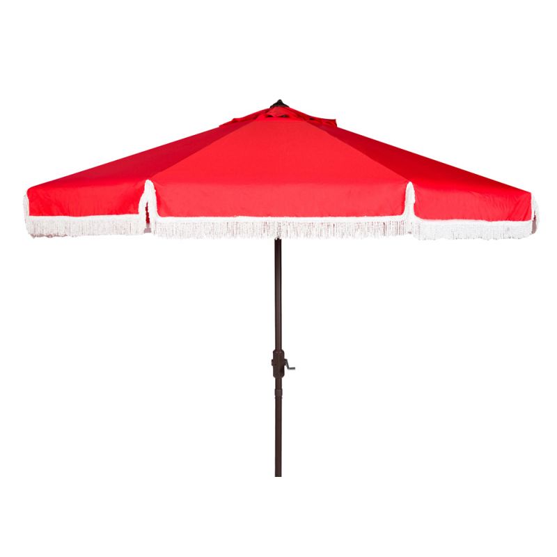 Safavieh - Milan Fringe 11Ft Umbrella - Red - PAT8108E