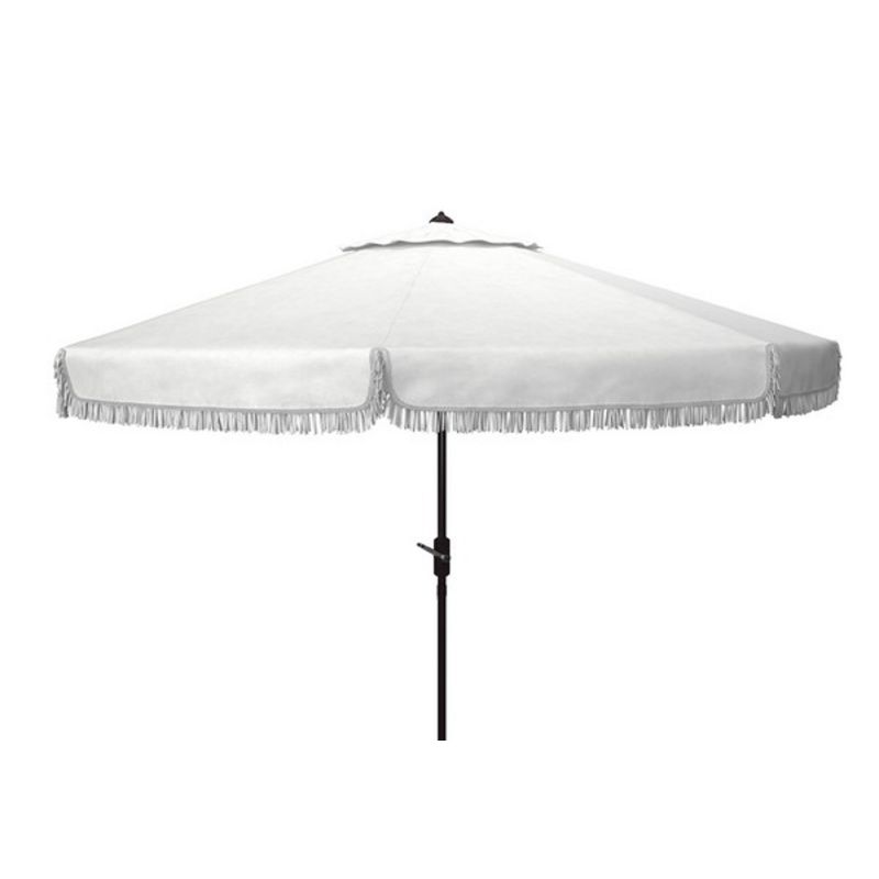 Safavieh - Milan Fringe 11Ft Umbrella - White - PAT8108C