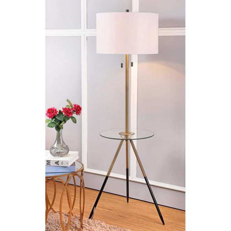 Safavieh - Morrison Floor Lamp Side Table - Gold - Black - FLL4020A