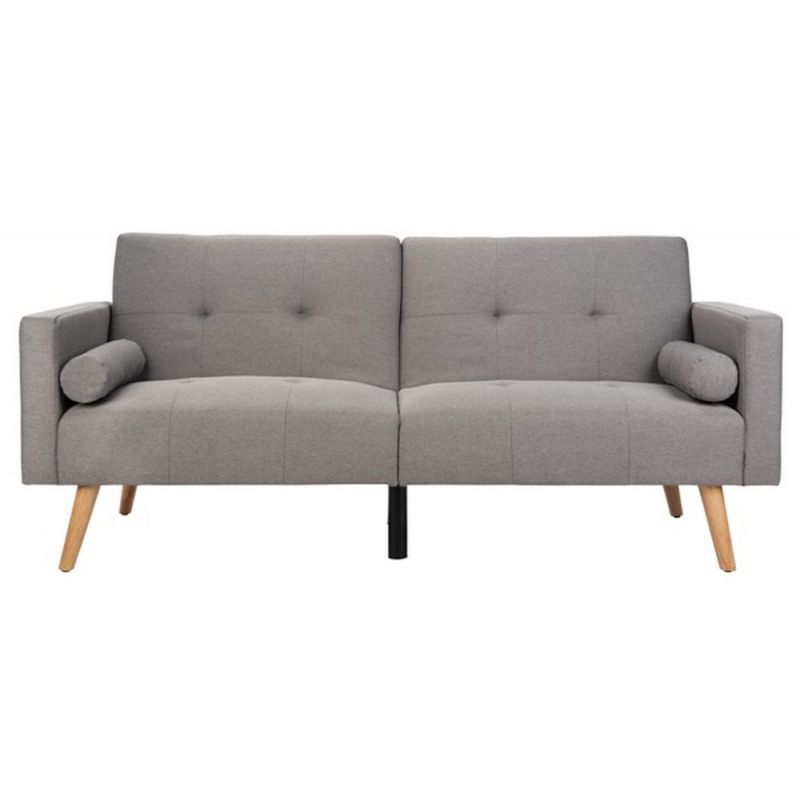Safavieh - Murray Foldable Futon Sofa Bed with Pillow - Dark Grey - Natural - LVS2004A
