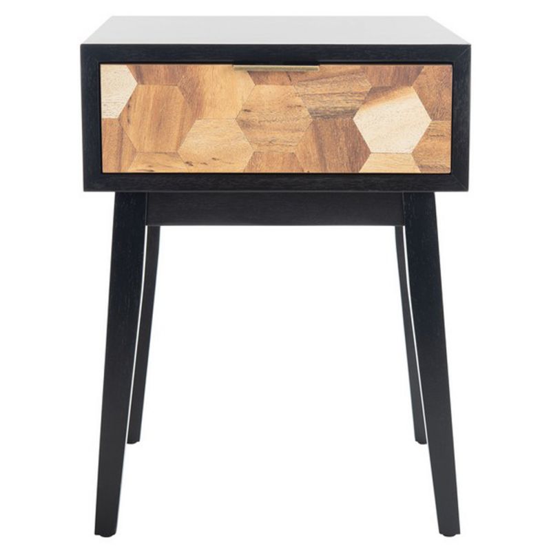 Safavieh - Nilo 1 Drawer Accent Table - Black - Natural - ACC6600B