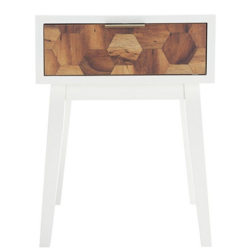Safavieh - Nilo 1 Drawer Accent Table - White - Natural - ACC6600A