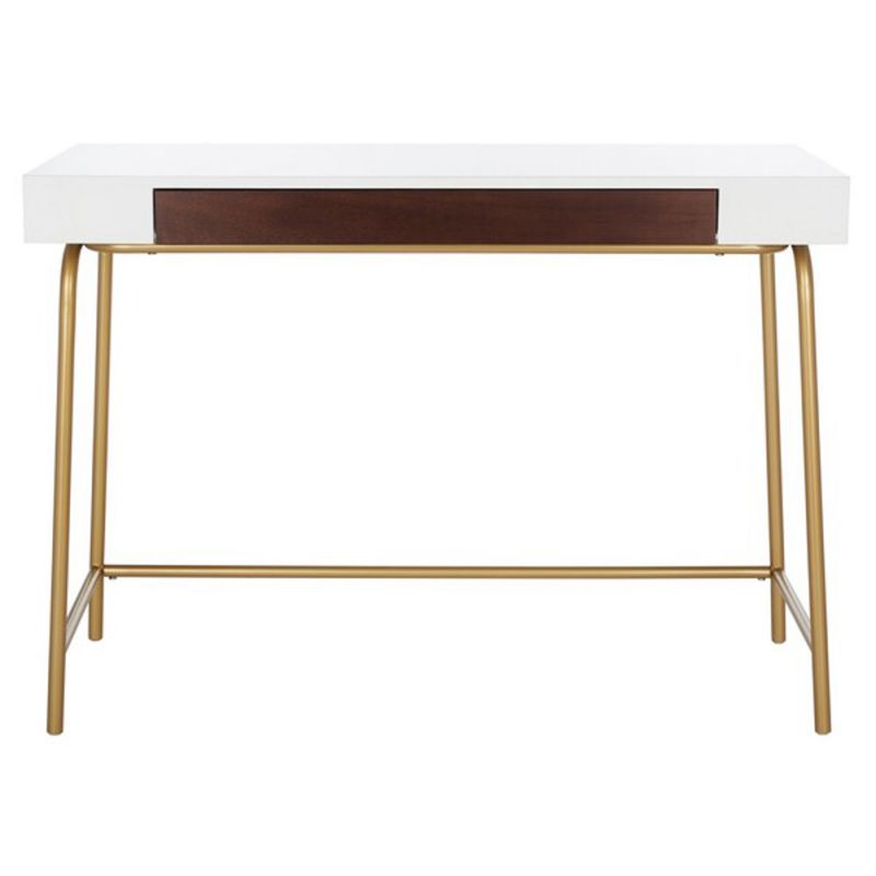 Safavieh - Nola 1 Drawer Desk - White - Gold - DSK5014A