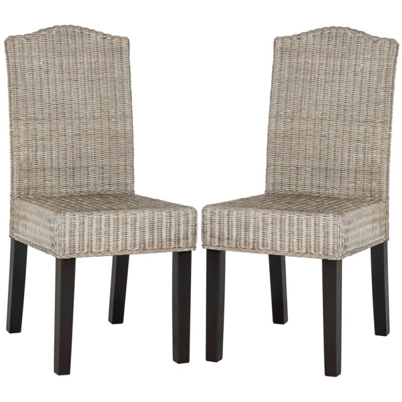 Safavieh - Odette Wicker Dining Chair - Antique - Grey  (Set of 2) - SEA8015B-SET2