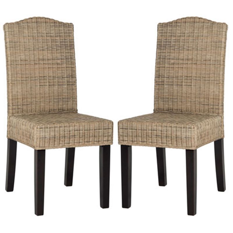 Safavieh - Odette Wicker Dining Chair - Grey  (Set of 2) - SEA8015A-SET2