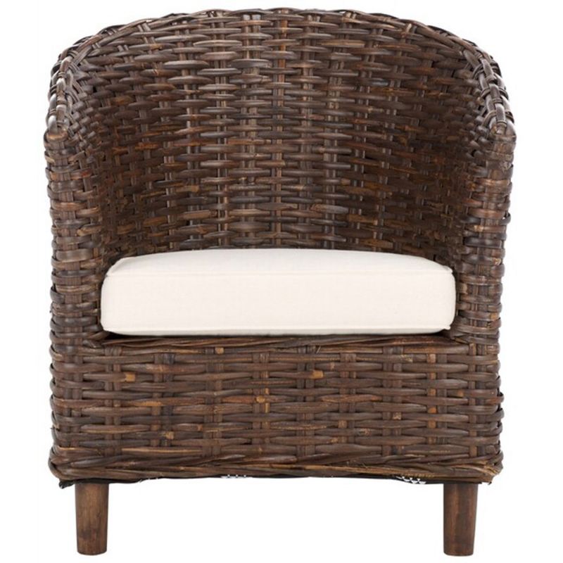 Safavieh - Omni Barrel Chair - White - Brown - FOX6501B