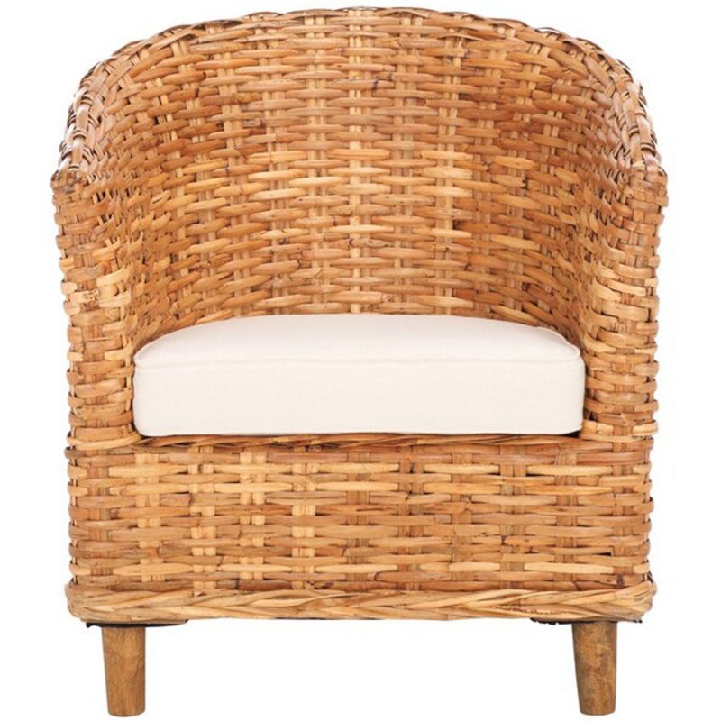 Safavieh - Omni Barrel Chair - White - Honey - FOX6501A