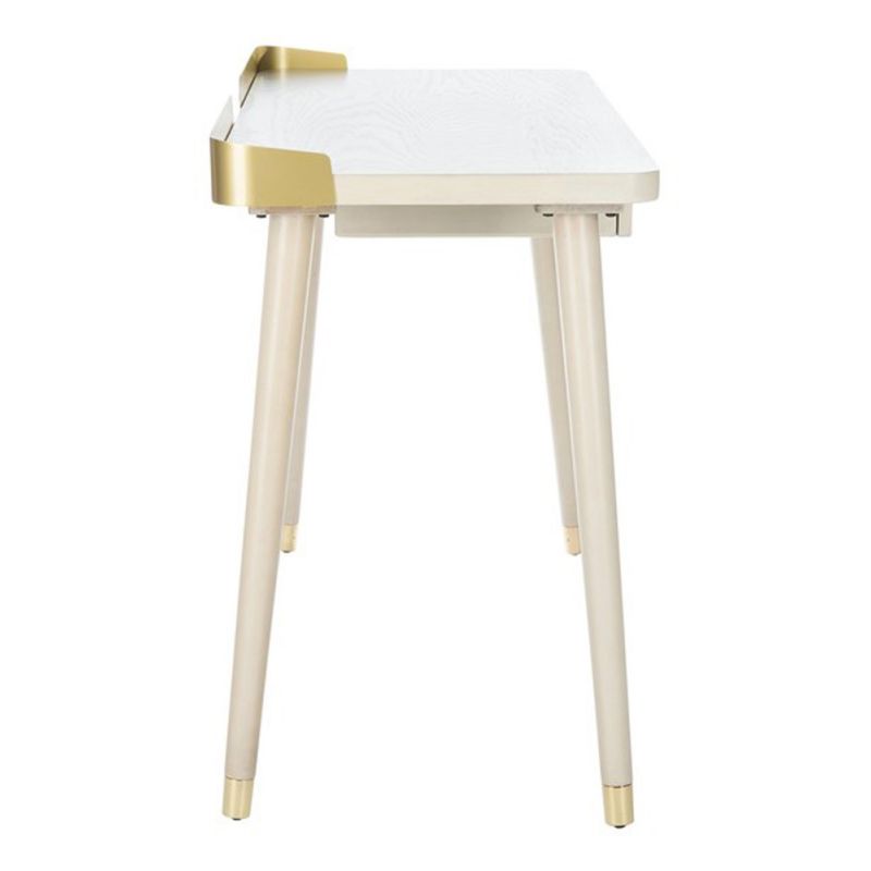 Safavieh - Parker 1 Drawer Desk - White Washed - Gold - DSK6400B
