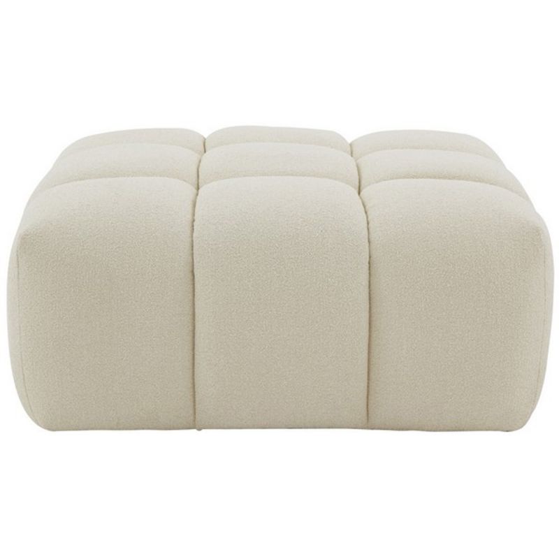 Safavieh - Couture - Petryna Boucle Tufted Ottoman - Creme - SFV4823B