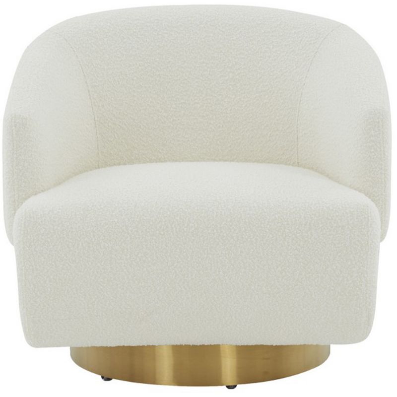 Safavieh - Couture - Pollyanne Swivel Accent Chair - Ivory - Gold - SFV4813A