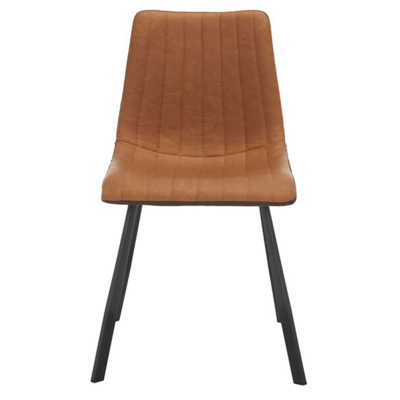 Safavieh - Pryer Dining Chair - Brown - Black  (Set of 2) - DCH3011A-SET2