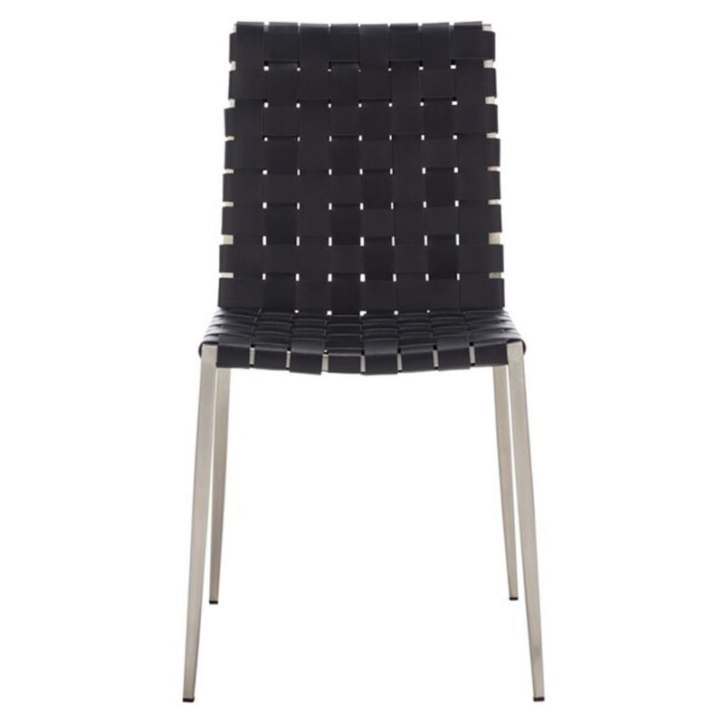 Safavieh - Rayne Woven Dining Chair - Black - Silver  (Set of 2) - DCH3006E-SET2