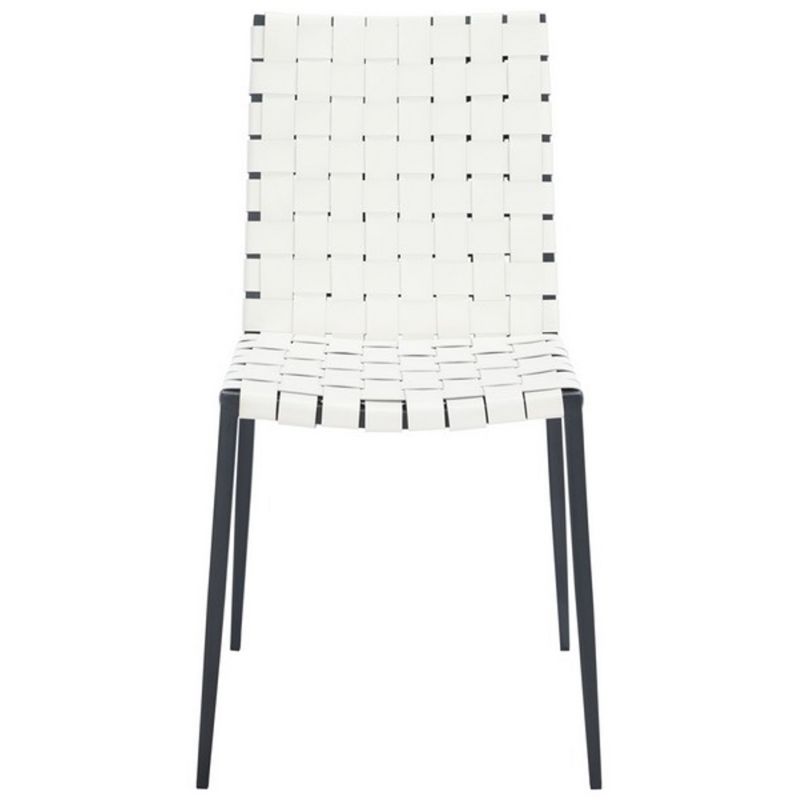 Safavieh - Rayne Woven Dining Chair - White - Black  (Set of 2) - DCH3006D-SET2