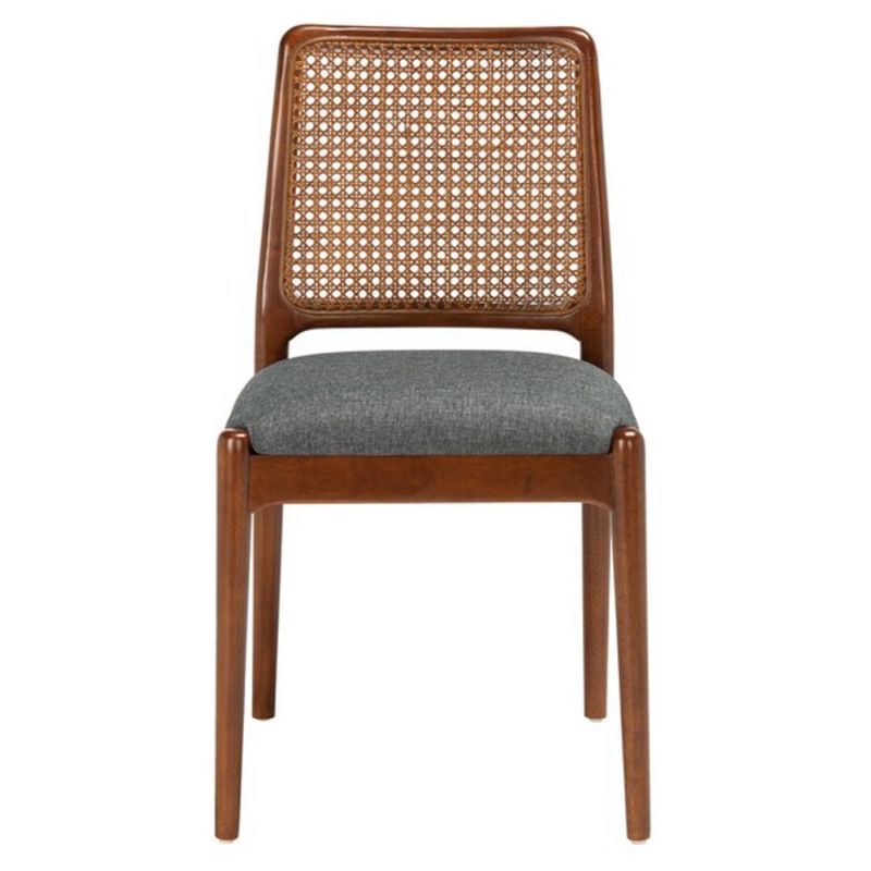 Safavieh - Reinhardt Rattan Dining Chair - Brown - Grey  (Set of 2) - DCH8800D-SET2