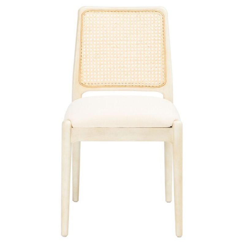 Safavieh - Reinhardt Rattan Dining Chair - White  (Set of 2) - DCH8800B-SET2
