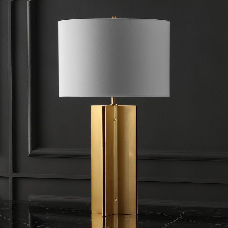 Safavieh - Couture - Rollins Square Metal Table Lamp - Gold - White - CTL1026A