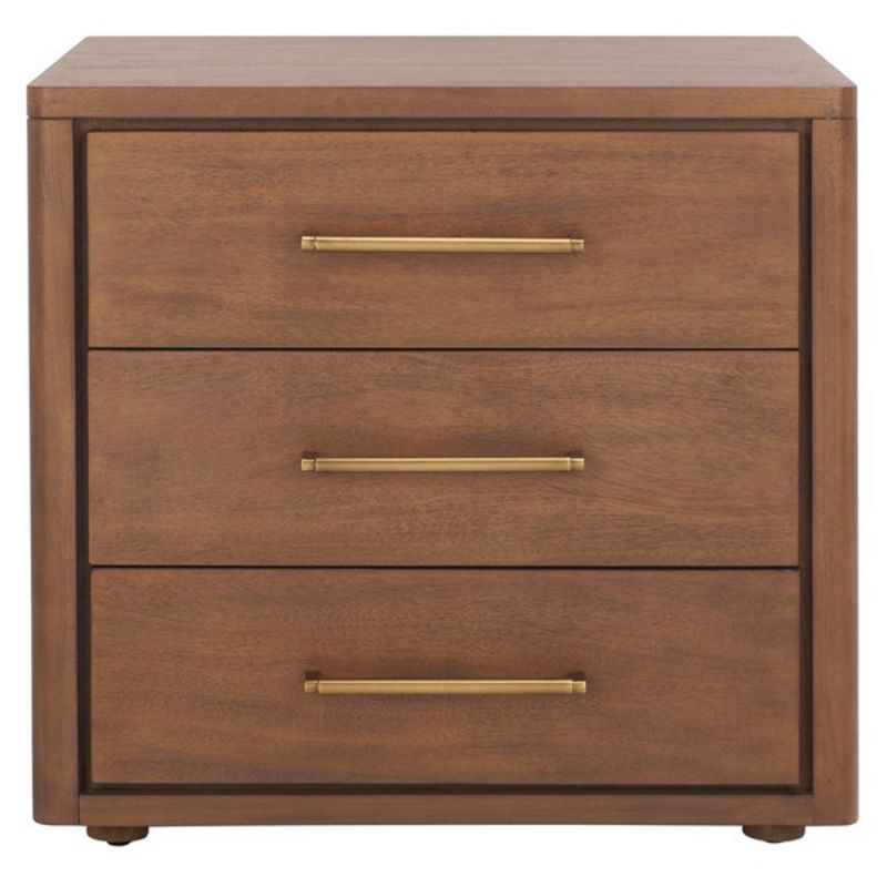 Safavieh - Couture - Rosey 3 Drawer Wood Nightstand - Brown - SFV7701A