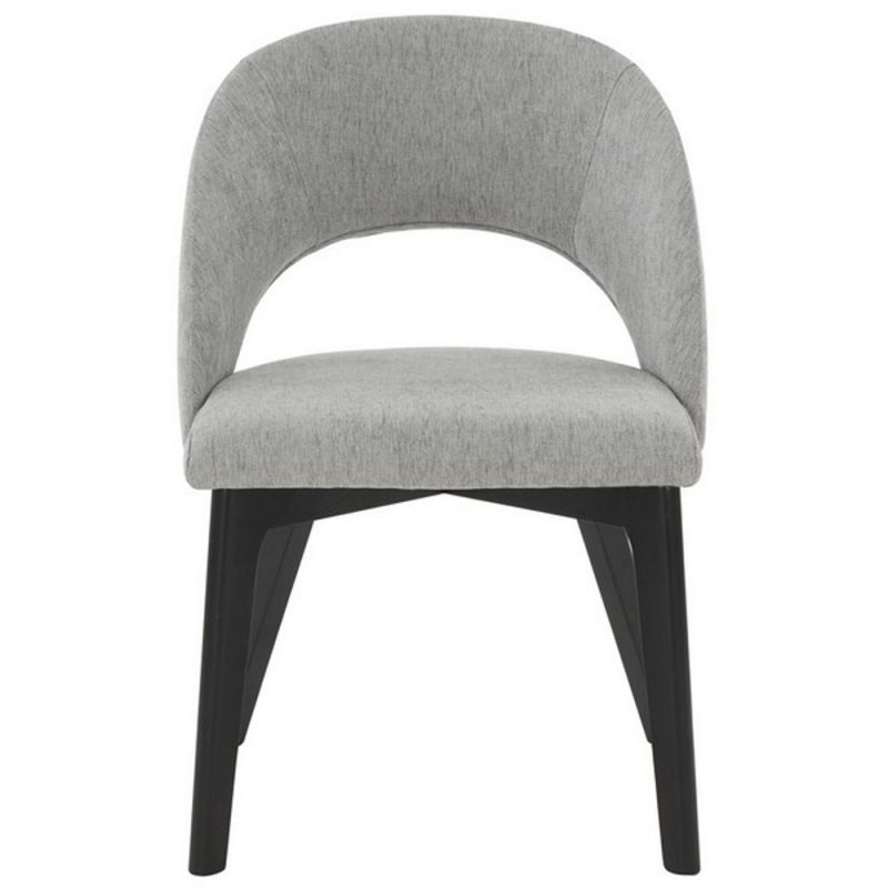 Safavieh - Couture - Rowland Linen Dining Chair - Grey - Black - SFV5058B