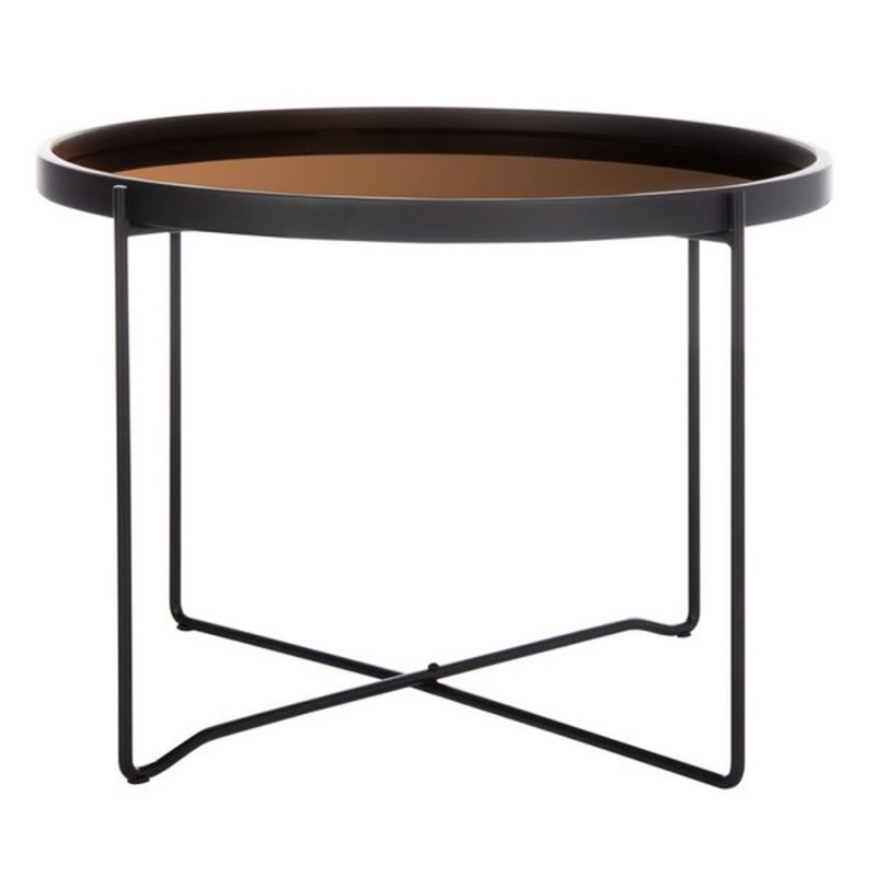 Safavieh - Ruby Medium Tray Accent Table - Rose Gold - Black - ACC4205A