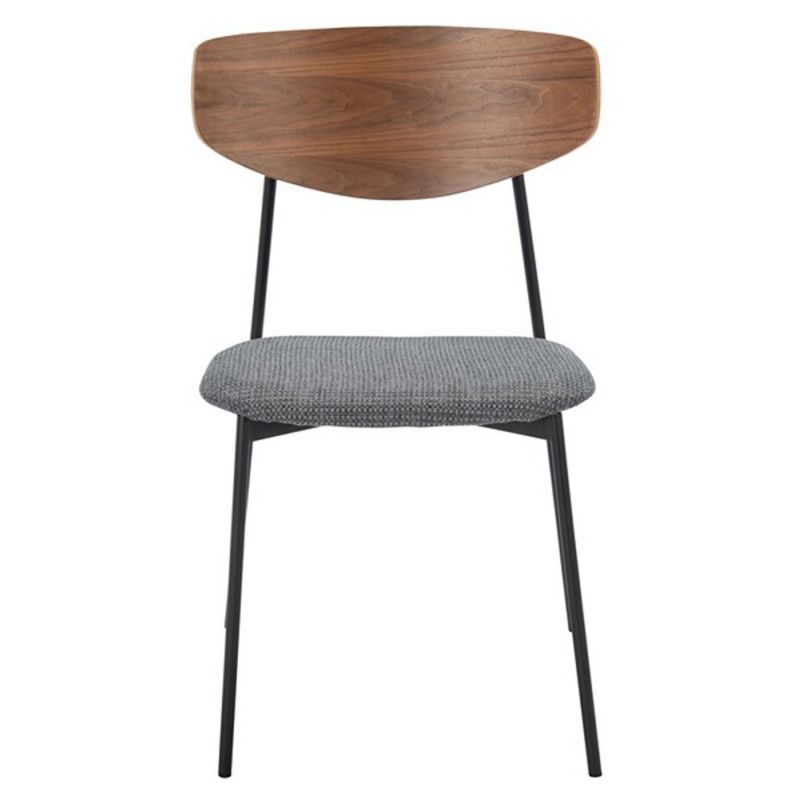 Safavieh - Ryker Dining Chair - Walnut - Grey  (Set of 2) - DCH3007B-SET2