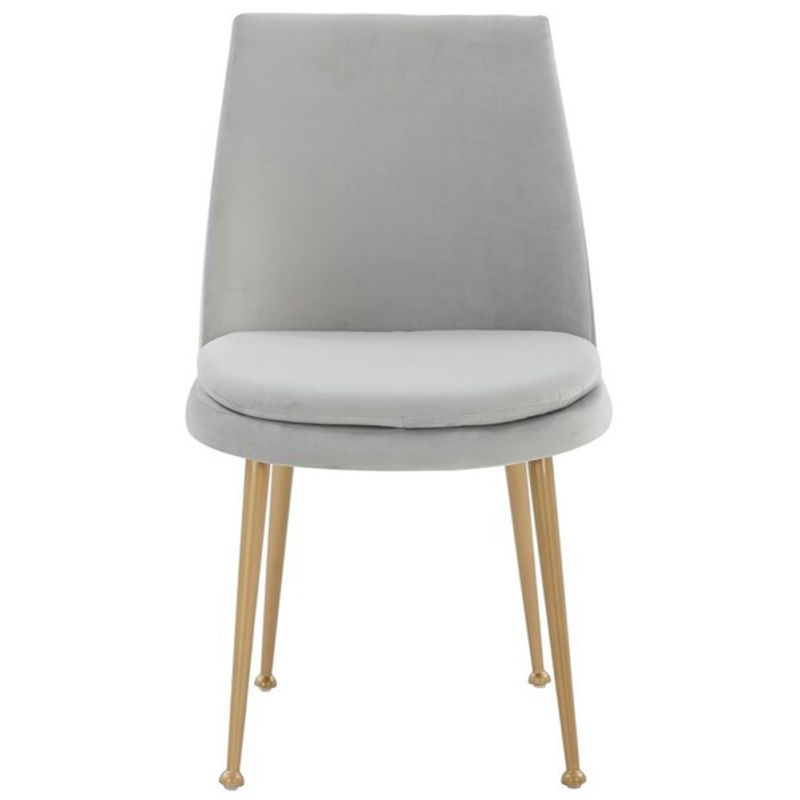 Safavieh - Couture - Rynaldo Upholstered Dining Chair - Light Grey - Gold - SFV4812A