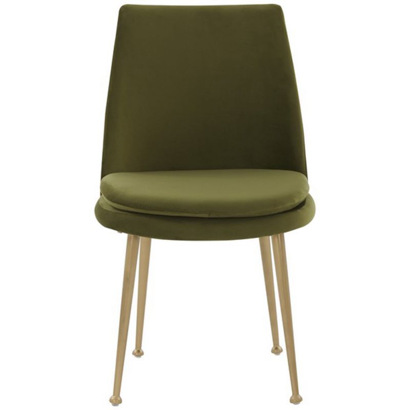 Safavieh - Couture - Rynaldo Upholstered Dining Chair - Olive Green - Gold - SFV4812B