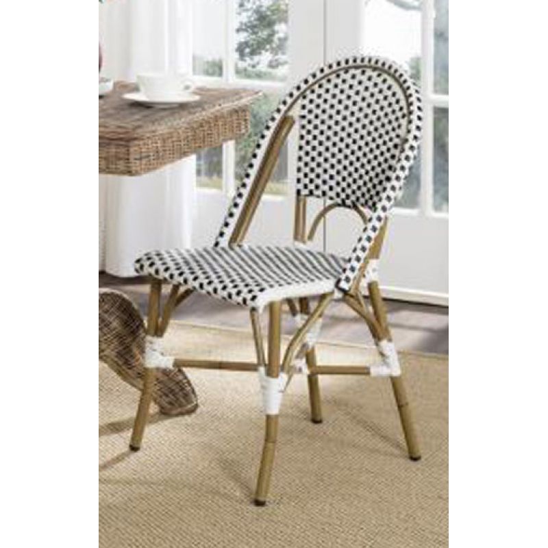 Safavieh - Salcha Side Chair - Black - White  (Set of 2) - FOX5210E-SET2
